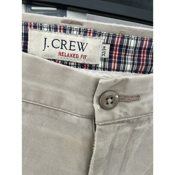 J Crew Men's Khakis Pants 32/34 Relax Fit Cotton Straight Leg Preppy Old Money - Picture 2 of 4